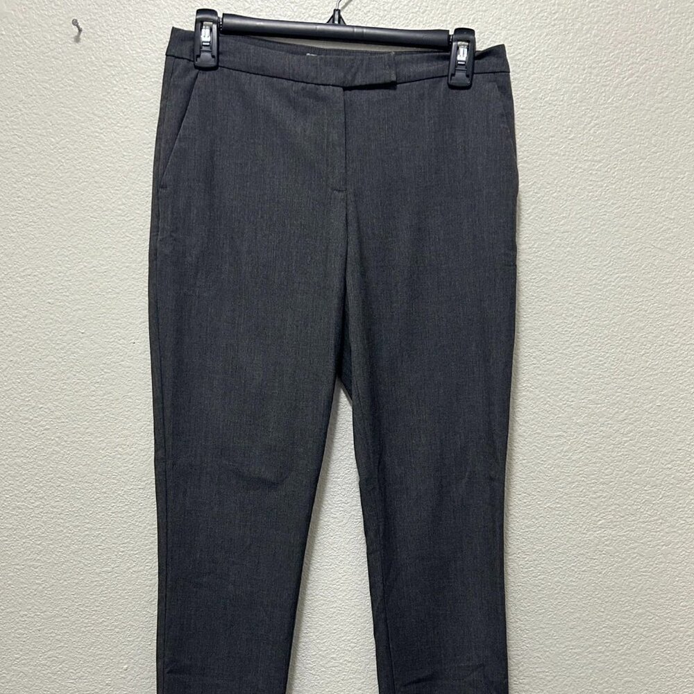 H & M gray slim flat front trousers, tapered leg, size 4